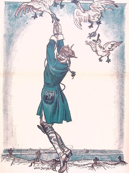 Wilhelm en Duitse invloed op Nederlandse pers op spotprent, Antiek en Kunst, Kunst | Litho's en Zeefdrukken, Verzenden