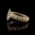 Late Romeins Bronzen Ring met Pentagram (Zonder, Antiek en Kunst