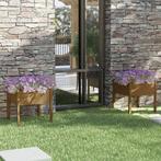 vidaXL Plantenbakken 2 st 70x70x70 cm massief grenenhout, Tuin en Terras, Verzenden, Nieuw