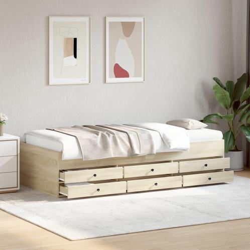 vidaXL Slaapbank met lades zonder matras 75x190 cm sonoma, Huis en Inrichting, Slaapkamer | Bedden, Nieuw, Verzenden