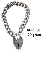 Zonder minimumprijs - Armband Zilver - hart slot, Nieuw