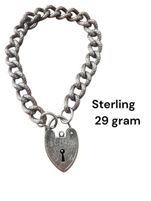 Zonder minimumprijs - Armband Zilver - hart slot, Handtassen en Accessoires, Armbanden