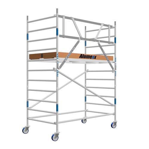 ALX rolsteiger 135 x 4.2m WH met AGS Voorloopleuning, Doe-het-zelf en Bouw, Steigers, Verzenden
