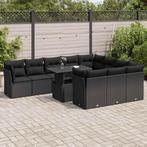 vidaXL Salon de jardin 11 pcs avec coussins noir résine, Jardin & Terrasse, Ensembles de jardin, Verzenden, Neuf, Salons de jardin