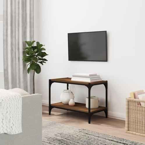 vidaXL Tv-meubel 60x33x41 cm bewerkt hout en staal bruin, Huis en Inrichting, Kasten |Televisiemeubels, Nieuw, Verzenden