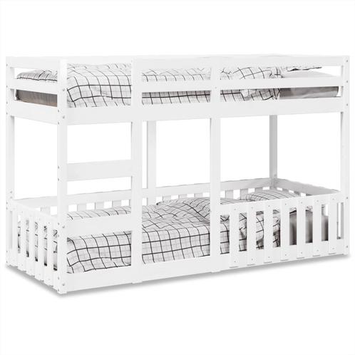 vidaXL Stapelbed 75x190 cm massief grenenhout wit, Huis en Inrichting, Slaapkamer | Bedden, Nieuw, Verzenden
