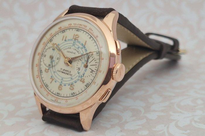 Chronographe Suisse - Favre-Leuba - Cal. Landeron 48 - JUMBO, Handtassen en Accessoires, Horloges | Heren