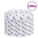 vidaXL Boottouw 20 mm 100 m polypropyleen wit, Verzenden, Nieuw