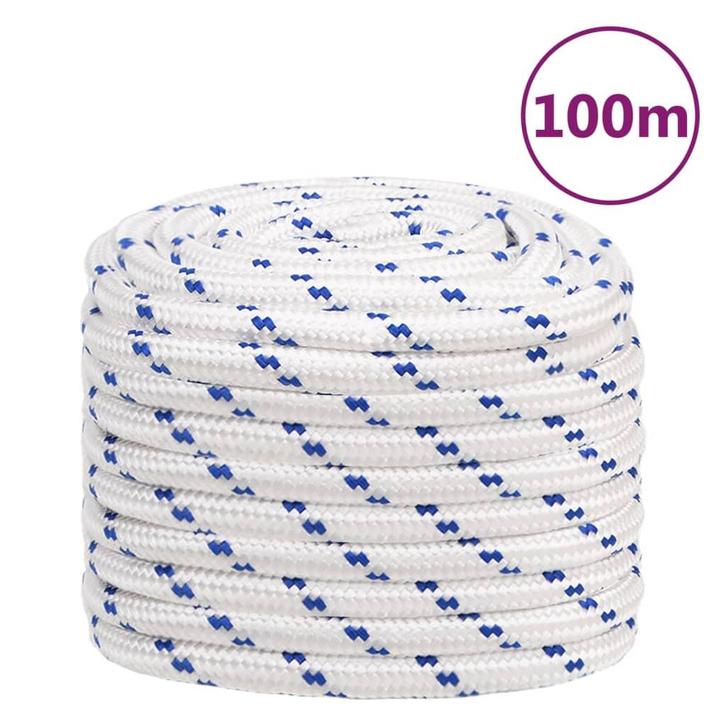 vidaXL Boottouw 20 mm 100 m polypropyleen wit, Doe-het-zelf en Bouw, IJzerwaren en Bevestigingsmiddelen, Nieuw, Verzenden