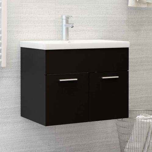 vidaXL Wastafelkast 60x38,5x46 cm bewerkt hout zwart, Huis en Inrichting, Badkamer | Badkamermeubels, Nieuw, Verzenden