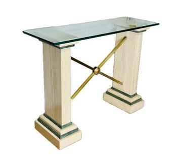 Wandtafel - Kolommen - Kristal, Marmer, Messing, Huis en Inrichting, Nieuw