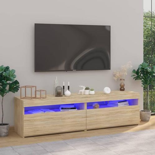 vidaXL Tv-meubelen 2 st met LED-verlichting 75x35x40 cm, Huis en Inrichting, Kasten |Televisiemeubels, Nieuw, Verzenden