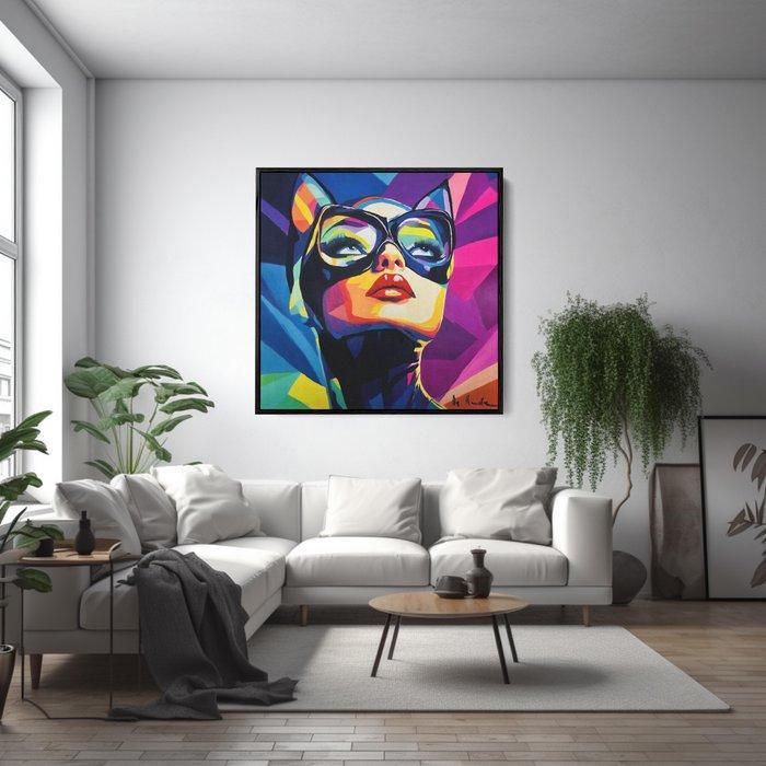 DR HIDE - (100% handpainted !) Catwoman 9923, Antiek en Kunst, Kunst | Schilderijen | Modern
