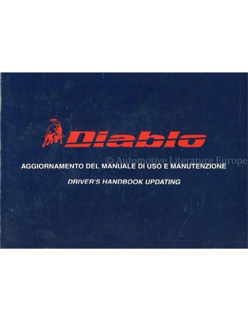 1998 LAMBORGHINI DIABLO UPDATE INSTRUCTIEBOEKJE, Auto diversen, Handleidingen en Instructieboekjes, Ophalen of Verzenden