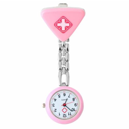 Fako® - Verpleegstershorloge - Driehoek - Roze, Handtassen en Accessoires, Horloges | Dames, Verzenden