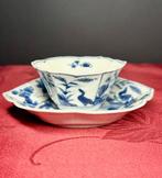 Geen reserve, set van blauwe en witte landschap-hexagonale