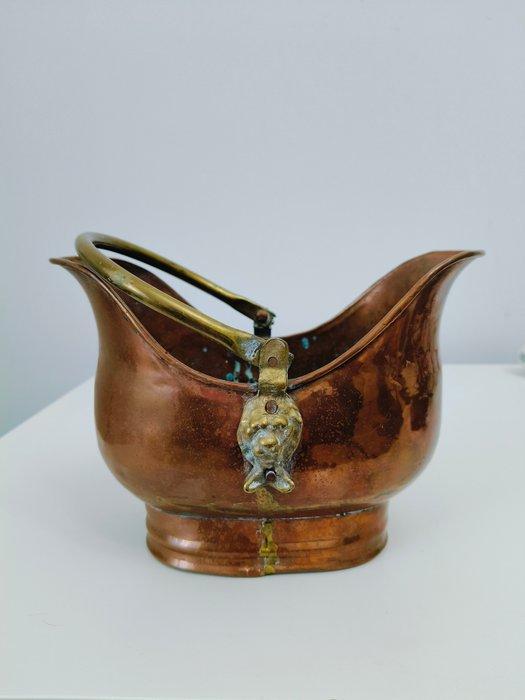 Jardinière - Koper - Vintage koperen planter, Antiek en Kunst, Curiosa en Brocante