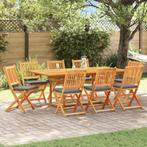 vidaXL Vouwstoel 8 pcs Grijs 49 x 57,5 x 92cm Massief, Tuin en Terras, Verzenden, Nieuw