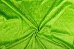 Velvet stof limoengroen stof - 10m rol - Polyester stof, Hobby en Vrije tijd, 120 cm of meer, Ophalen of Verzenden, Polyester