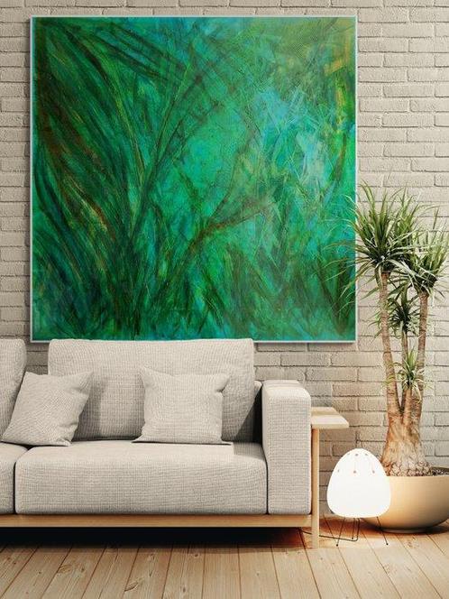 Sonia J. - Untitled Greens- XXL, Antiek en Kunst, Kunst | Schilderijen | Modern
