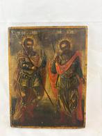 Icône - Saint Theodore, le Varangian, et son fils John. -