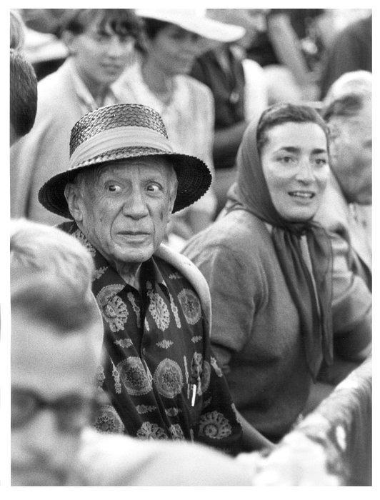 Hubertus Hierl (1940) - Pablo Picasso mit Jacqueline beim, Antiek en Kunst, Kunst | Designobjecten