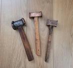 Lot de 3 marteaux de mécanicien en cuivre dont 1 de la, Antiek en Kunst
