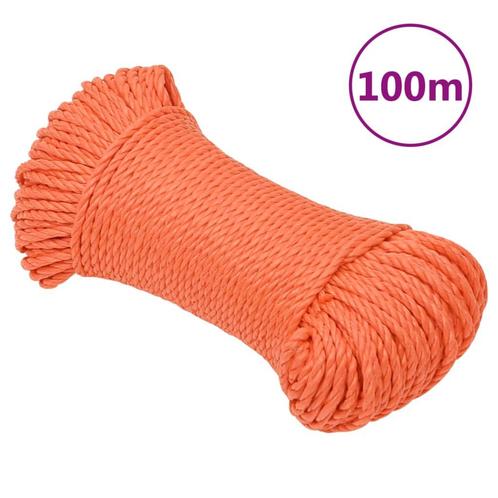 vidaXL Werktouw 8 mm 100 m polypropeen oranje, Doe-het-zelf en Bouw, IJzerwaren en Bevestigingsmiddelen, Nieuw, Verzenden