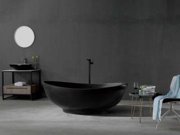 Veiling - Vrijstaand bad, solid surface, mat zwart