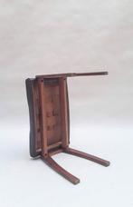 Voetenbank - Teak, Synthetisch leder - Deense Voetenbank