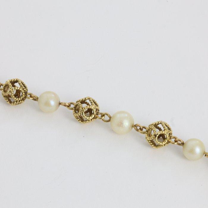 Armband - 18 karaat Geel goud - Parel, Handtassen en Accessoires, Armbanden