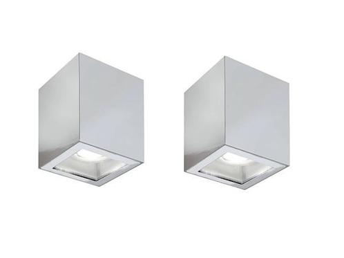 Veiling - 2x Base On opbouwspot GU10 kantelbaar 80x80mm chro, Huis en Inrichting, Lampen | Spots, Nieuw