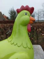Beeld, garden statue green chicken - 42 cm - polyresin, Antiek en Kunst