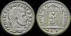 307-312ad Roman Maxentius Ae follis Roma in hexastyle tem..., Verzenden