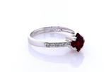 Ring - 14 karaat Witgoud - 1.11ct. tw. Granaat - Diamant, Handtassen en Accessoires, Ringen, Nieuw