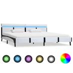 vidaXL Bedframe met LED kunstleer wit 180x200 cm, Huis en Inrichting, Slaapkamer | Bedden, Verzenden, Nieuw
