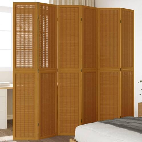 vidaXL Kamerscherm met 6 panelen massief paulowniahout bruin, Maison & Meubles, Accessoires pour la Maison | Autre, Envoi