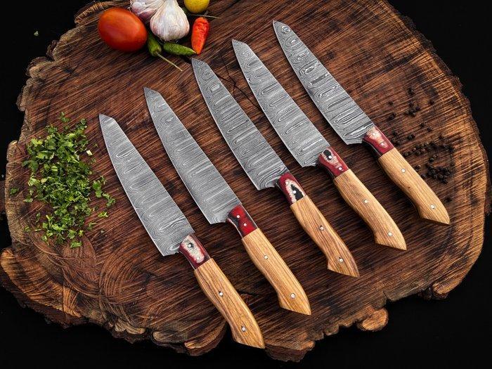 Keukenmes - Keuken groenten- en vleesmessen 5-delige set, Antiek en Kunst, Antiek | Keukengerei