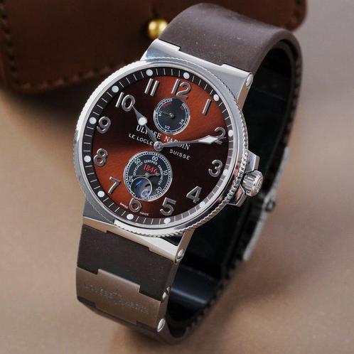 Ulysse Nardin - Maxi Marine Chronometer Brown Dial - Zonder, Handtassen en Accessoires, Horloges | Heren
