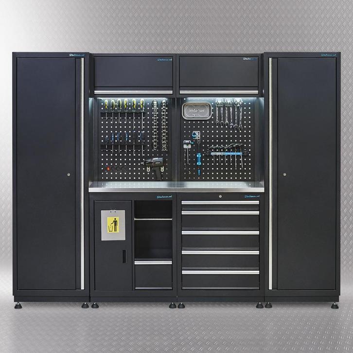 Datona Werkplaatsinrichting PREMIUM met RVS werkblad 250 cm, Doe-het-zelf en Bouw, Werkbanken, Ophalen of Verzenden