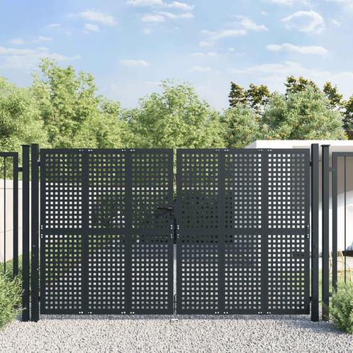 Poort 300x225 cm staal antracietkleurig, Jardin & Terrasse, Portes de jardin, Envoi