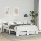 vidaXL Bedframe met hoofdeinde Wit 160 x 200 cm Massief, Huis en Inrichting, Slaapkamer | Bedden, Verzenden, Nieuw