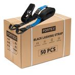 50x FORTEX 2-delige spanband met ratel en haken - 25mm  -, Verzenden, Nieuw