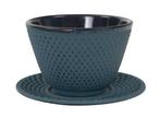 Teacup 12cl + round plate Arare, blue, Hobby en Vrije tijd