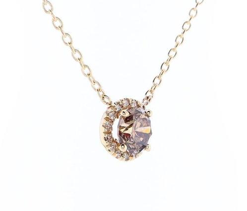 Ketting met hanger - 14 karaat Geel goud - 1.16ct. tw., Handtassen en Accessoires, Antieke sieraden
