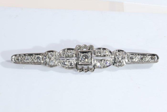 Broche - 18 carats Or blanc - 0.65ct. tw. Diamant, Bijoux, Sacs & Beauté, Bijoux anciens