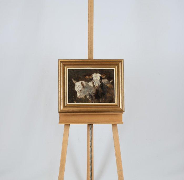Willem Hendrik van der Nat (1864–1929) - Twee kleine geiten, Antiek en Kunst, Kunst | Schilderijen | Klassiek