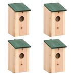 vidaXL Vogelhuisjes 4 st 12x12x22 cm hout, Tuin en Terras, Vogelhuisjes en Vogelbaden, Verzenden, Nieuw