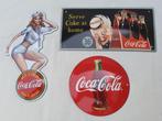 Emaille plaat (3) - Drie emaille borden van Coca-Cola