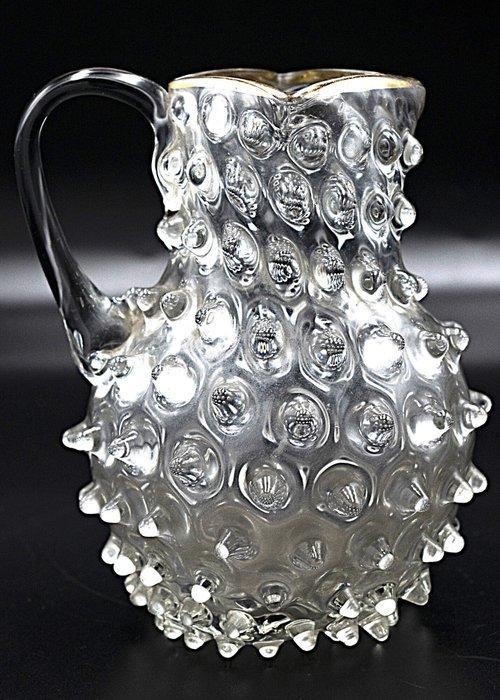 Antique bubble glass pitcher with handle 1860 - Kruik - Glas, Antiek en Kunst, Antiek | Glaswerk en Kristal